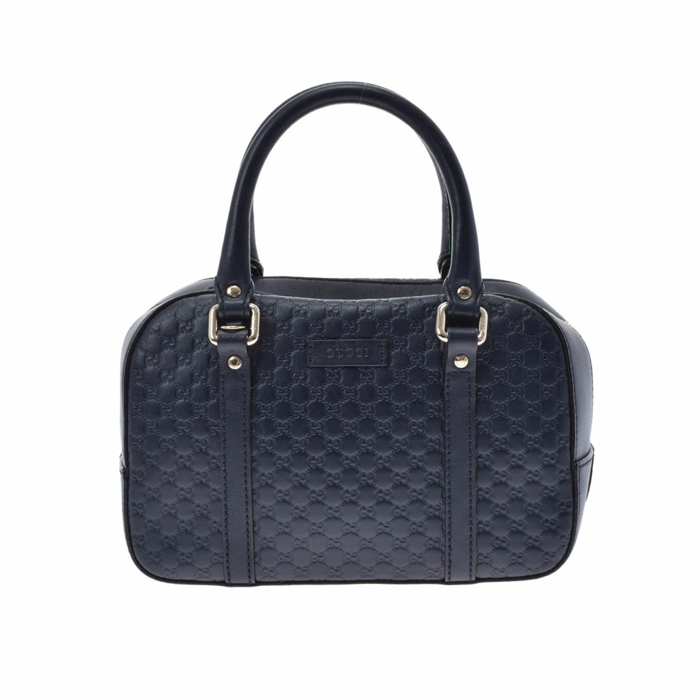 GUCCI Guccissima Navy Blue Leather Handbag